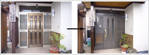 玄関サッシ取替えの画像